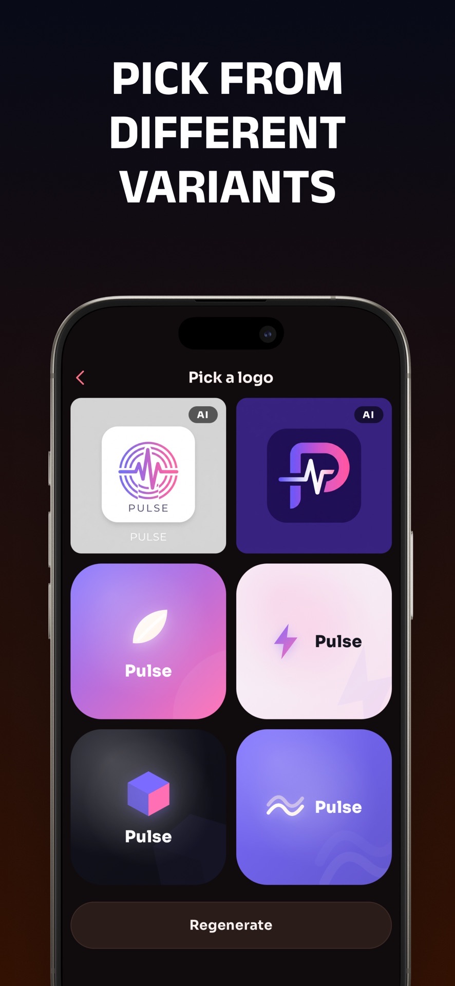 Pick from different logo variants