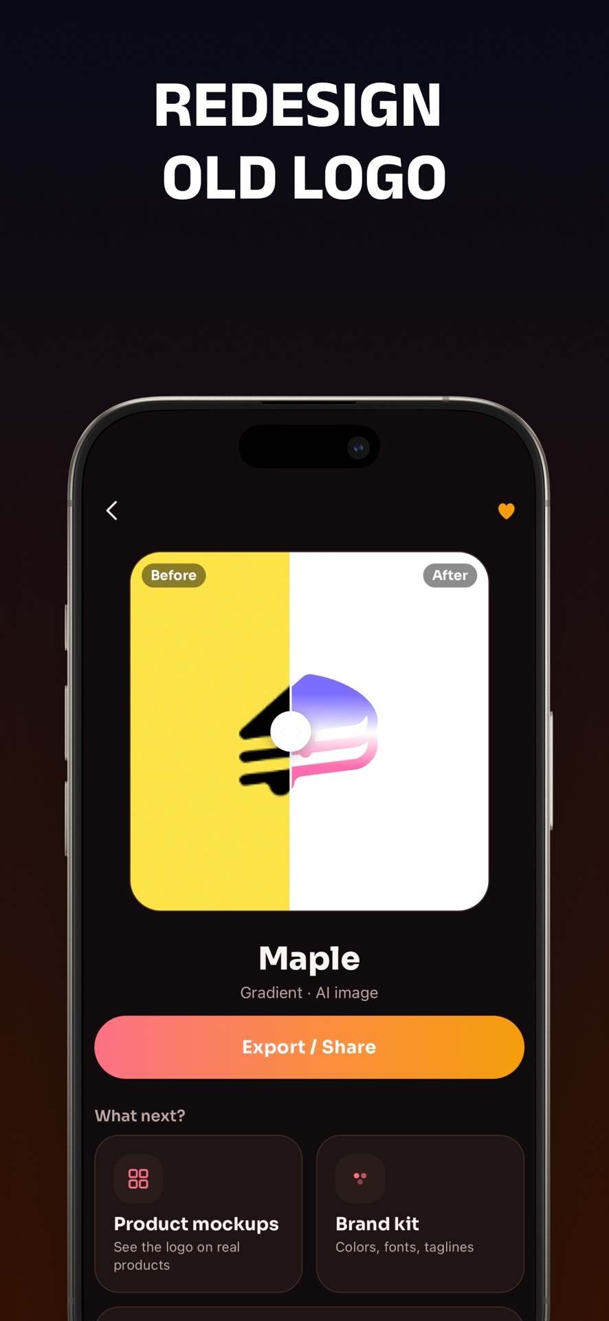 Redesign an old logo with before and after slider